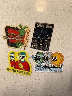 Dutch Bros Sticker Set - Red, Yellow, Black, Blue, Green, Orange